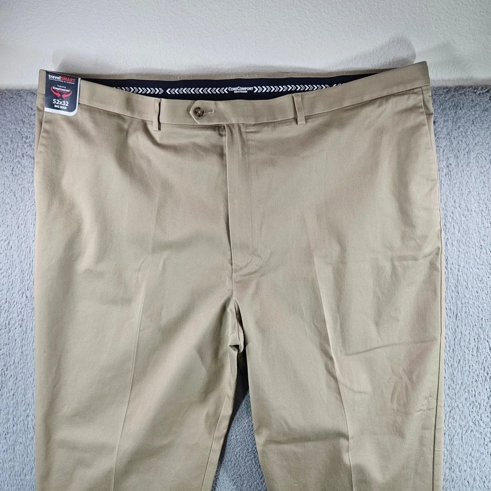 Roundtree‎ & Yorke TravelSmart Khaki Pants Mens 52x32 Big Man Chinos NEW NWT